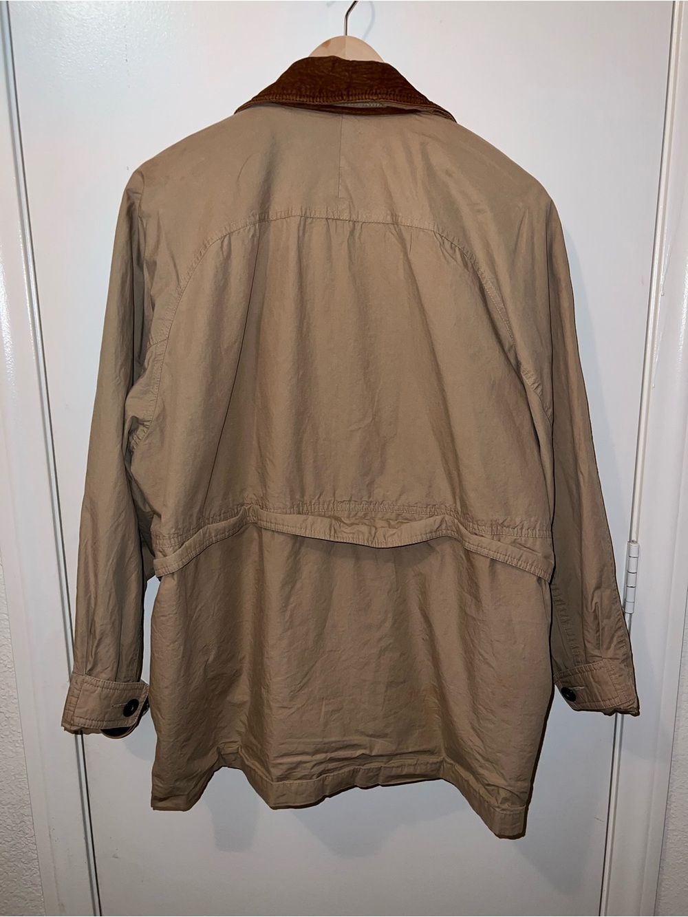 Gant Beige Field Jacket with Brown Leather Collar - Picture 3 of 10